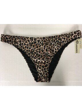 No Boundaries Bikini Bottoms Size XXL 20 Brown Black Leopard High Leg Cheeky New
